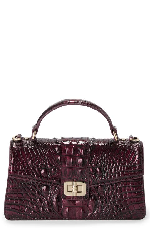 Genie Embossed Leather Top Handle Bag