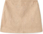 MANGO TEEN Studded Faux Suede Miniskirt