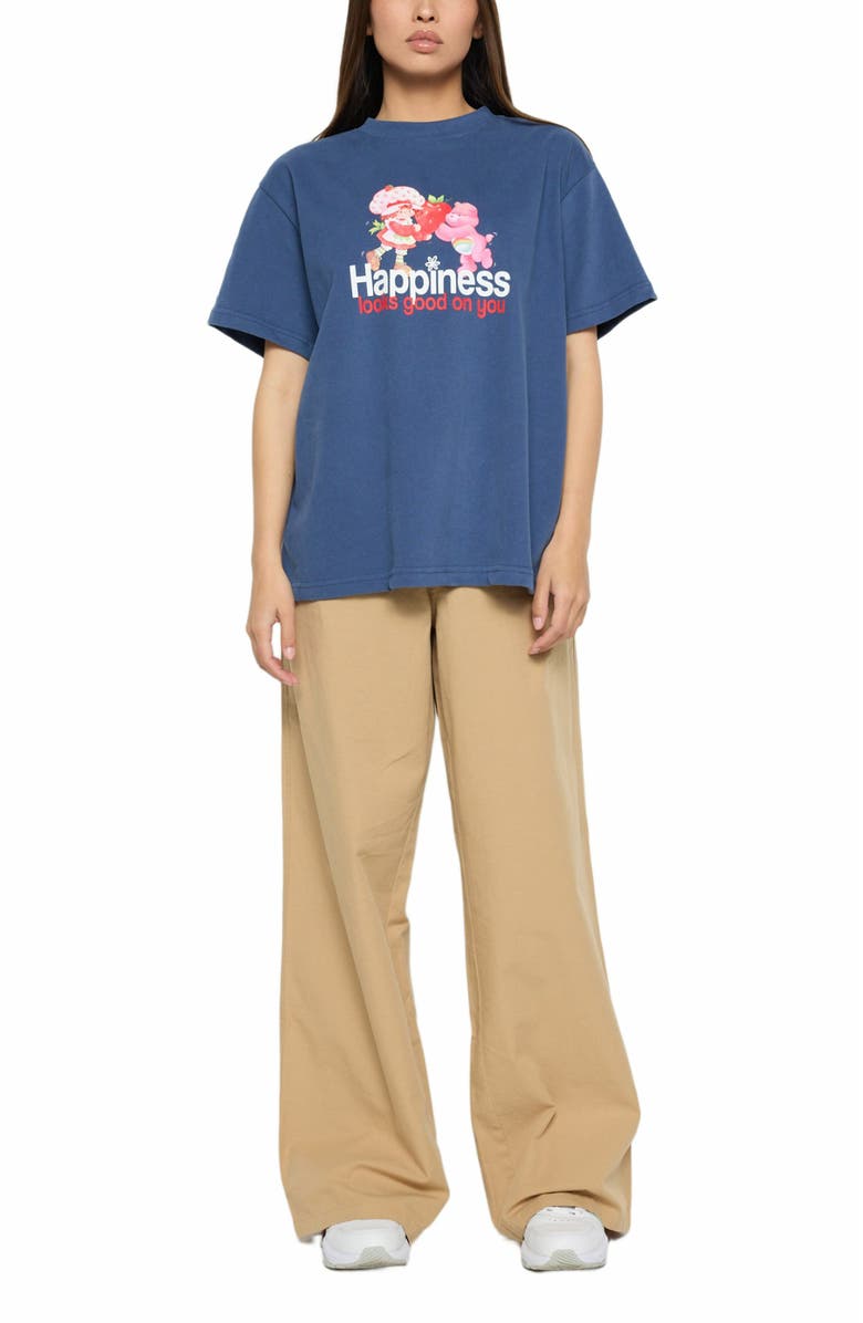 Samii Ryan HAPPINESS LOOKS GOOD OVERSIZED TEE, Alternate, color, Blue