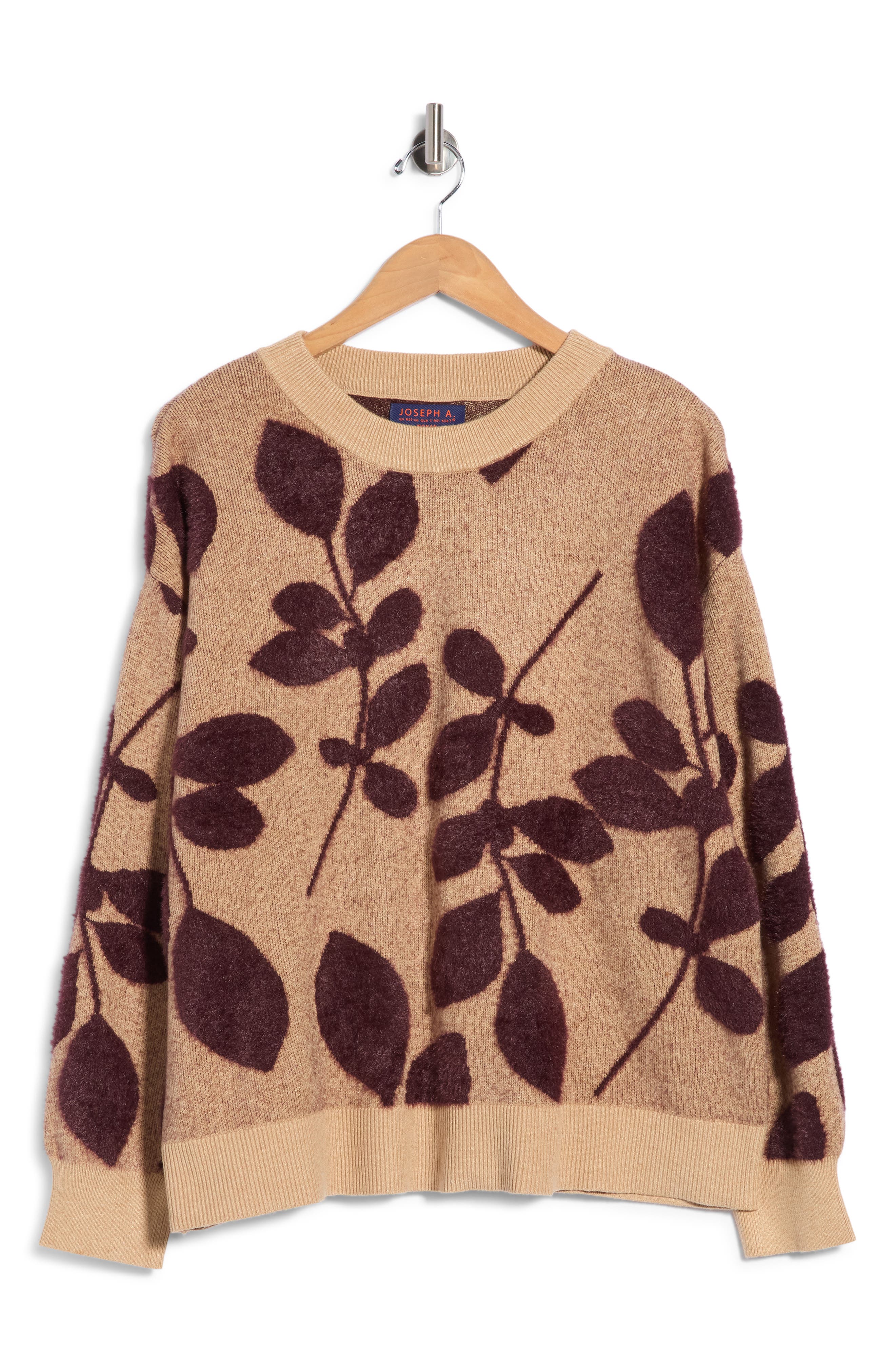 Leaves Pattern Crewneck Sweater