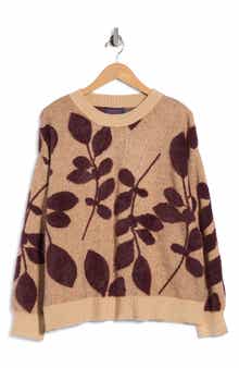 Leaves Pattern Crewneck Sweater