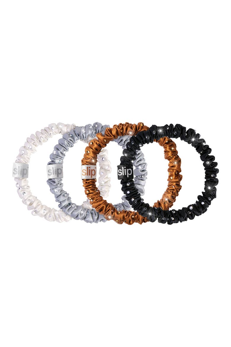 Disco Pure Silk Skinny Scrunchie Set (Limited Edition), Main, color, NO COLOR