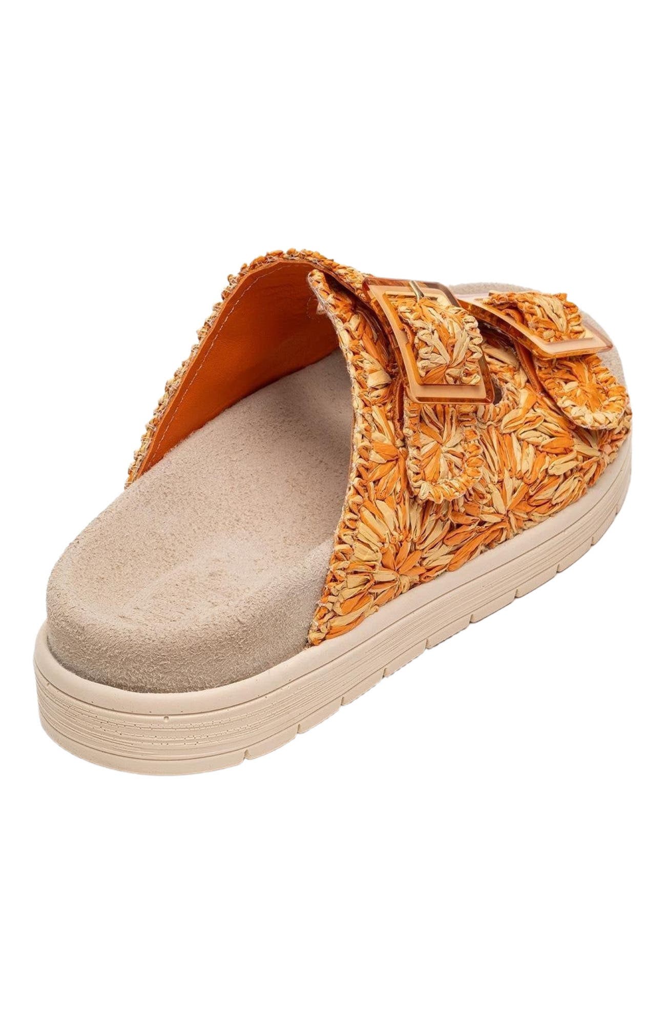 Milana Leather Double-Strap Sandal, Alternate, color, Orange Leather