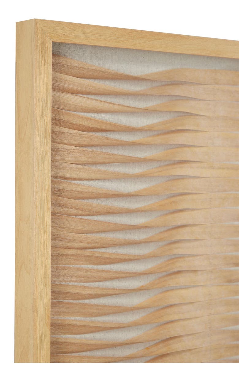 GINGER BIRCH STUDIO Brown Wood Handmade Abstract Shadow Box with Rattan Weaving - Set of 2, Alternate, color, Brown