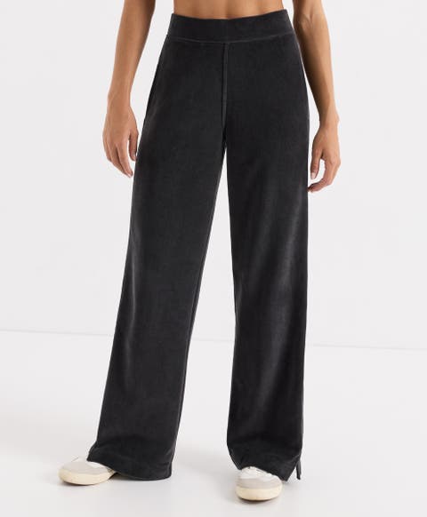 Organic Cotton Pure Velour Rib Tuxedo Stripe Pant