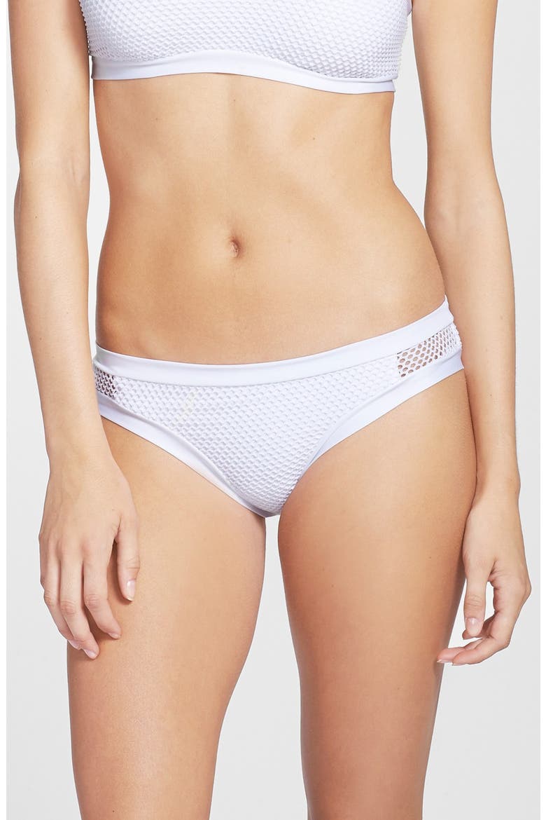 Mesh Hipster Bikini Bottoms, Main, color, WHITE