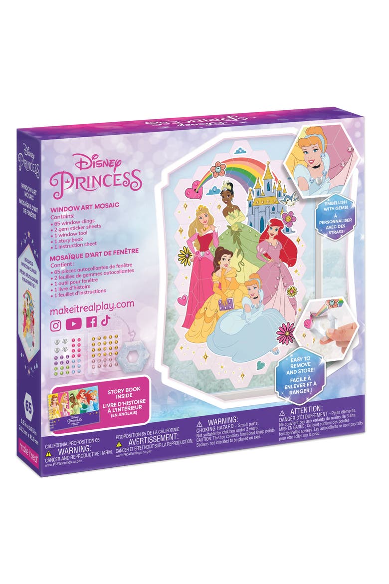 Window Art Mosaic Princess 70 Pieces, Puzzle Window Clings, Alternate, color, Multicolored