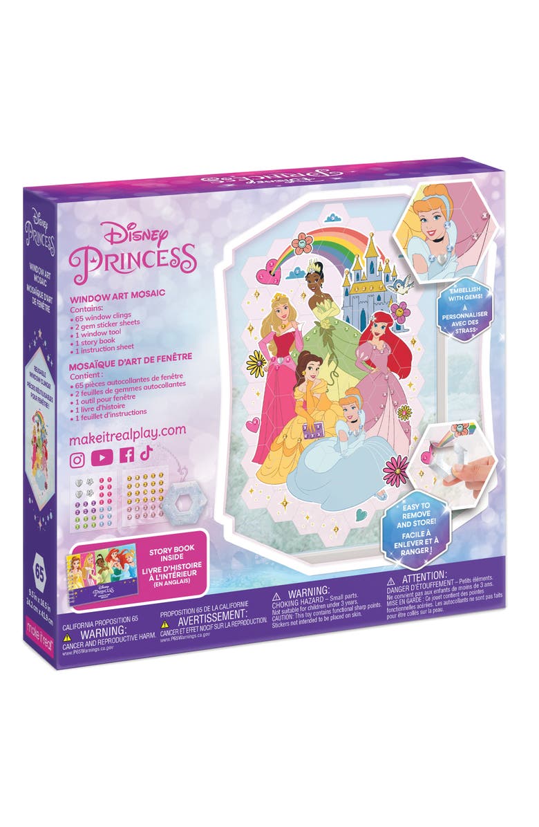 Disney Window Art Mosaic Princess 70 Pieces, Puzzle Window Clings, Alternate, color, Multicolored