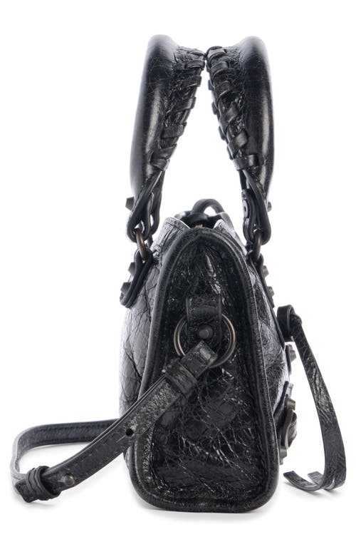 Balenciaga Nano Le City Leather Convertible Crossbody Bag In Black