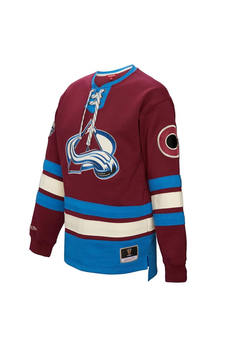 Mitchell & Ness Women's Mitchell & Ness Burgundy Colorado Avalanche Heritage Lace-Up Pullover Sweatshirt, Alternate, color, Burgundy