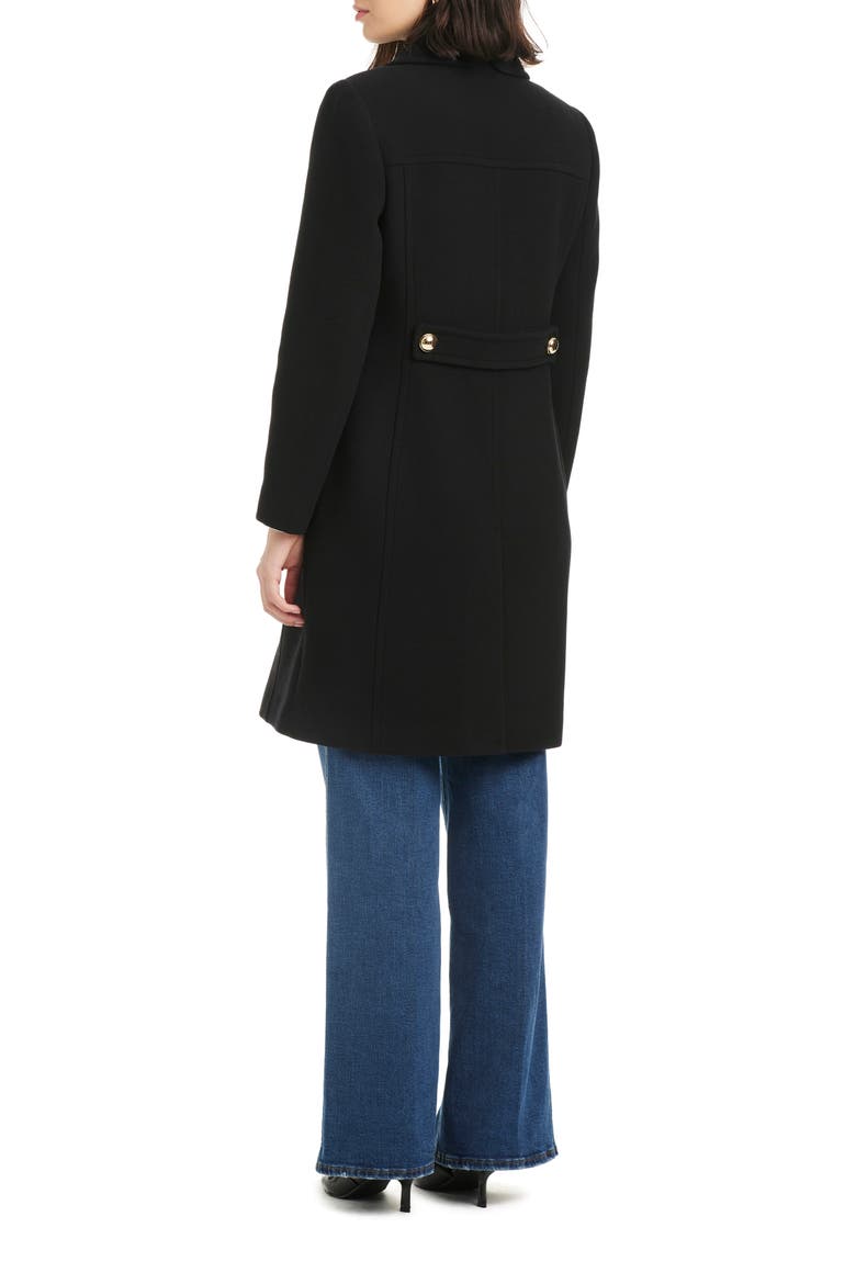 a-line wool blend coat, Alternate, color, BLACK