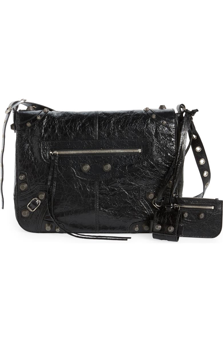 Balenciaga Cagole Leather Messenger Bag, Main, color,