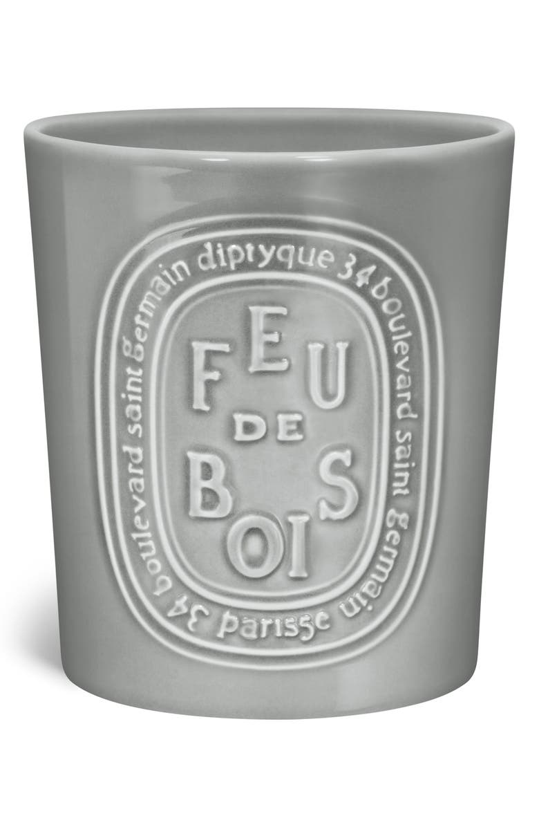 Diptyque Feu de Bois (Fire Wood) Large Scented Candle, Alternate, color, Grey Vessel