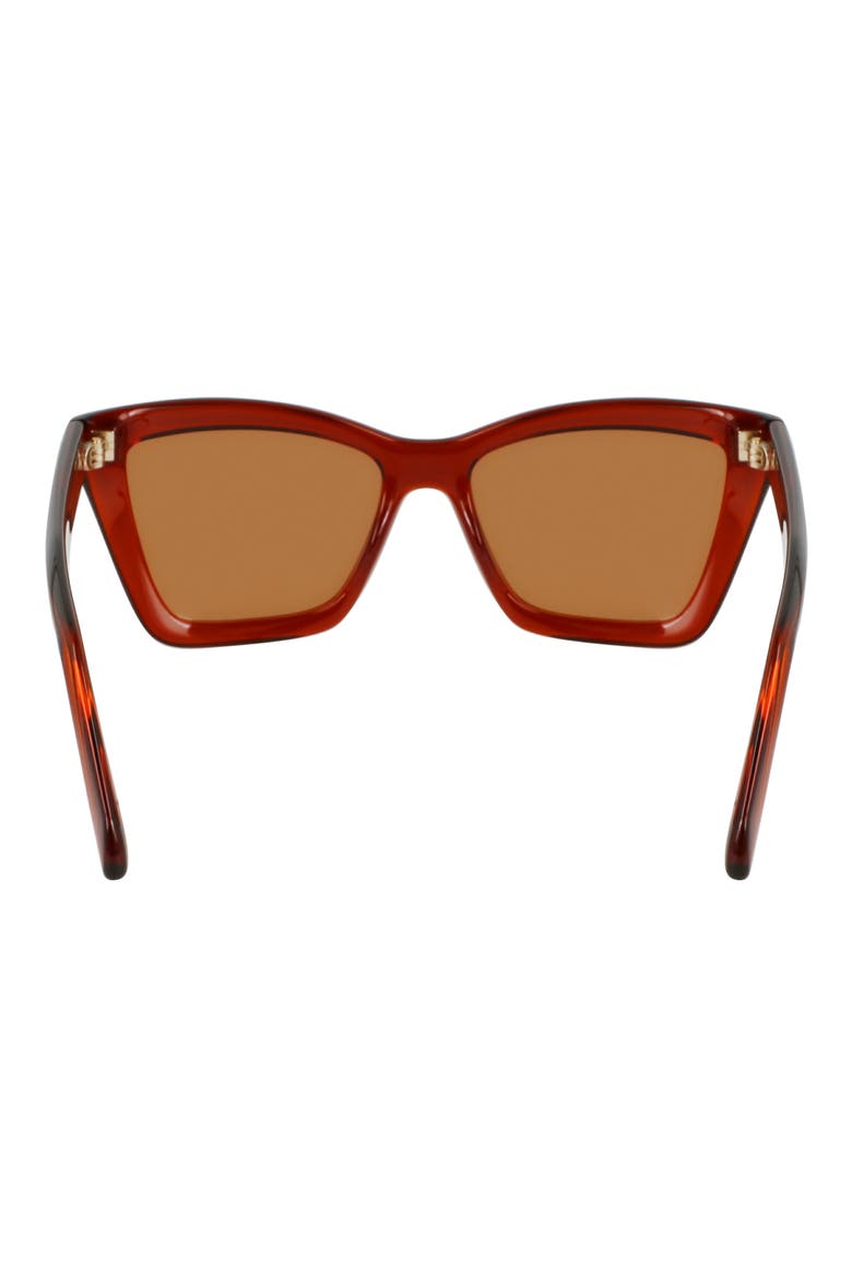 53mm Rectangualr Sunglasses, Alternate, color, TRANSPARENT RUST