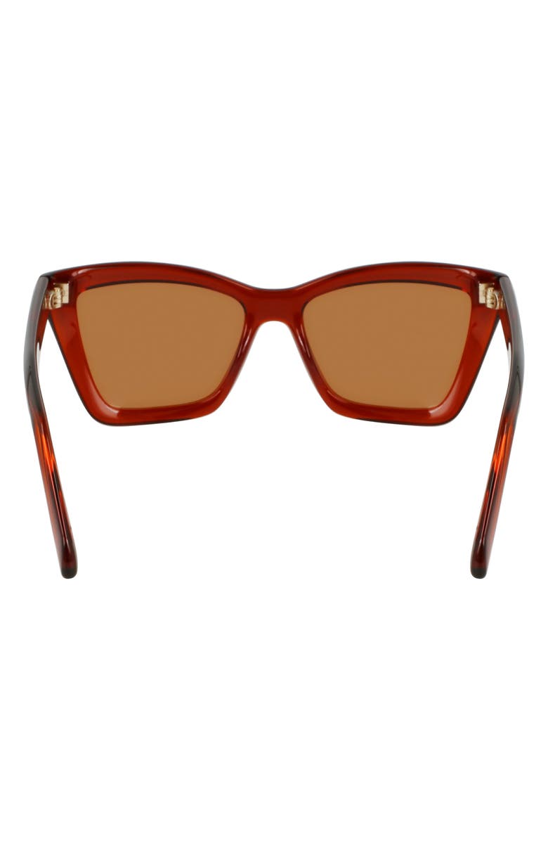 FERRAGAMO 53mm Rectangualr Sunglasses, Alternate, color, Transparent Rust