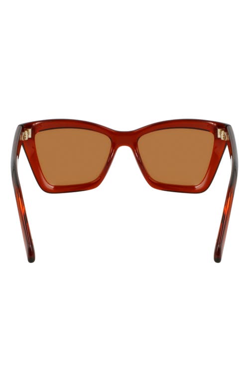 Ferragamo 53mm Rectangualr Sunglasses In Transparent Rust