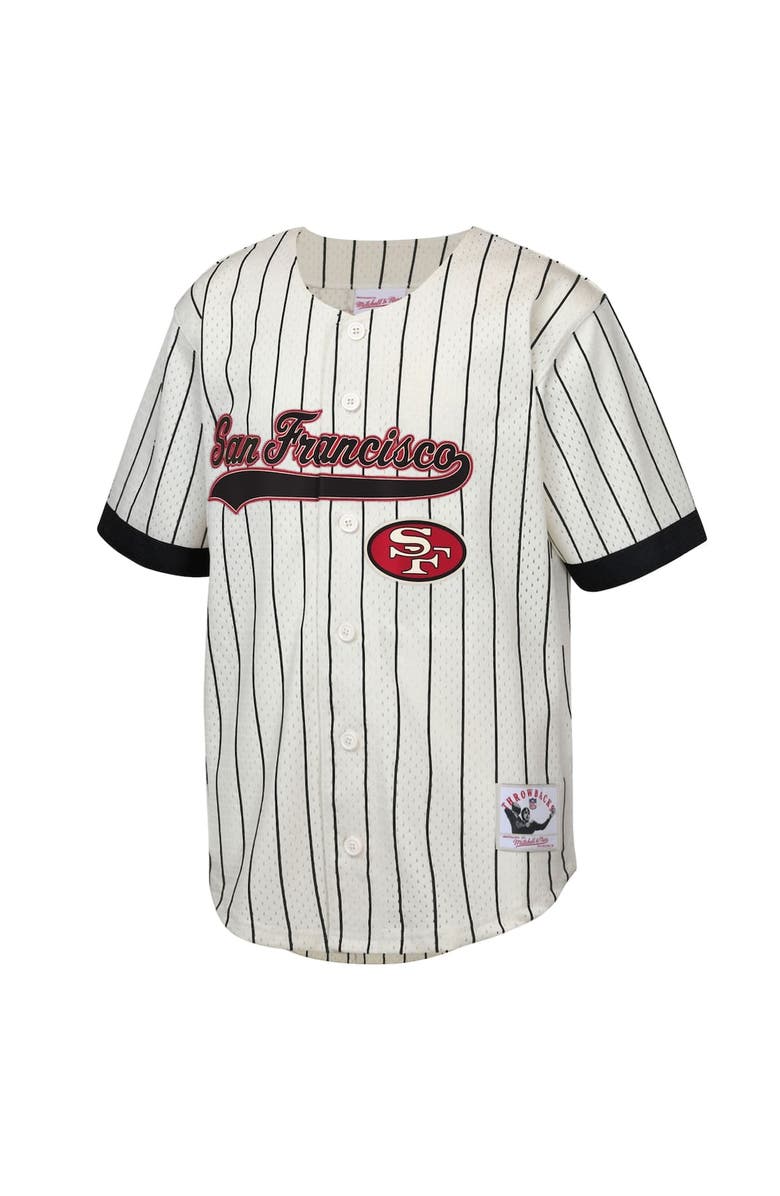 Mitchell & Ness Youth Mitchell & Ness Jerry Rice Cream San Francisco 49ers Retired Player Name & Number Baseball Jersey, Alternate, color, Cream
