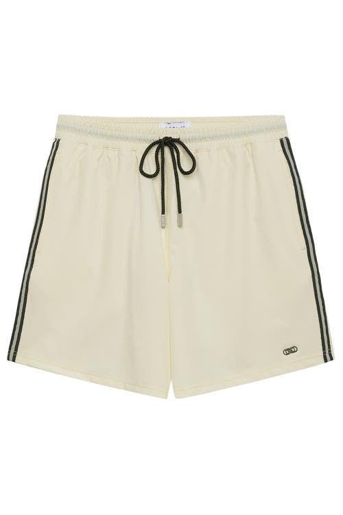 Le Club Resortwear 7" Le Club Mens Swim Trunk In Beige Hybrid
