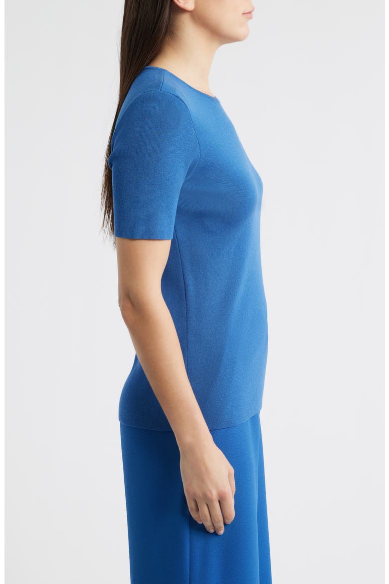 Short Sleeve Sweater, Alternate, color, RIVERSIDE BLUE