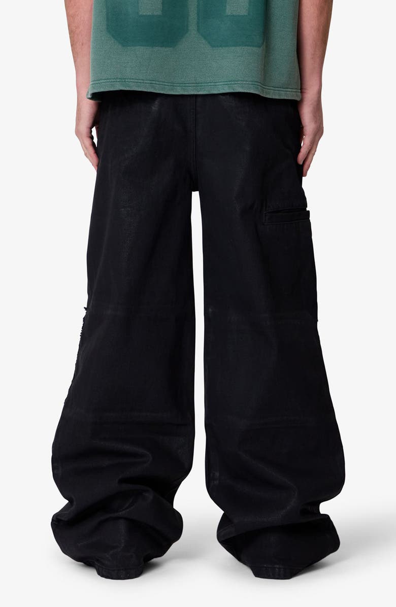 mnml Ultra Wide Waxed Oversize Cargo Pocket Pants, Alternate, color, 
