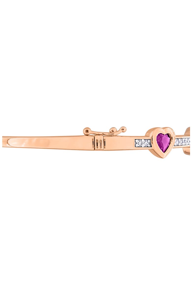 Sterling Silver Rhodolite Garnet Heart Bangle, Alternate, color, RED