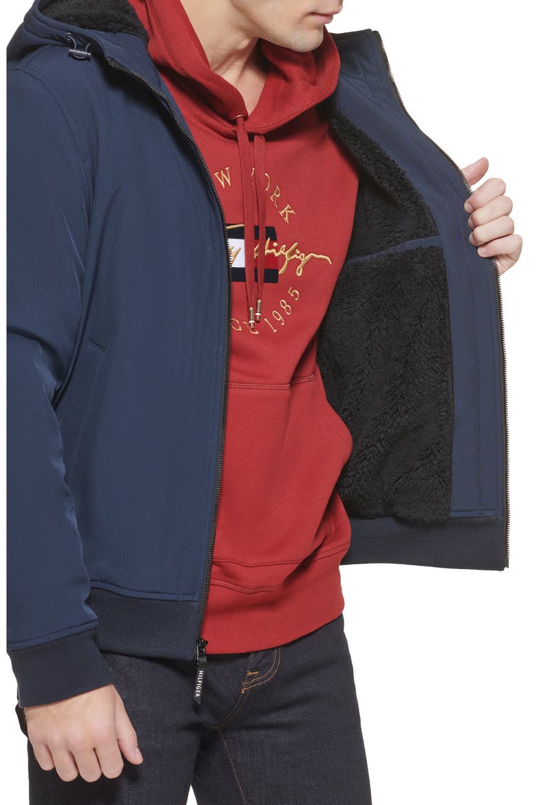 Softshell Faux Shearling Lined Hoodie, Alternate, color, MIDNIGHT