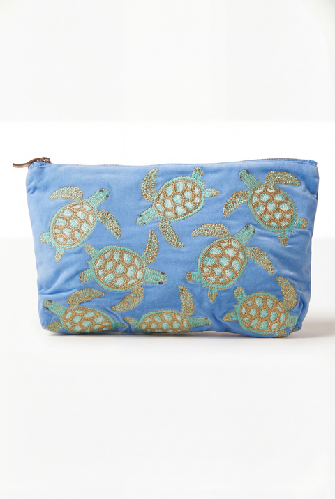 Turtle Conservation Velvet Everyday Pouch