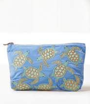 Elizabeth Scarlett Turtle Conservation Velvet Everyday Pouch