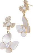 SAVVY CIE JEWELS Mother-of-Pearl & Cubic Zirconia Drop Earrings