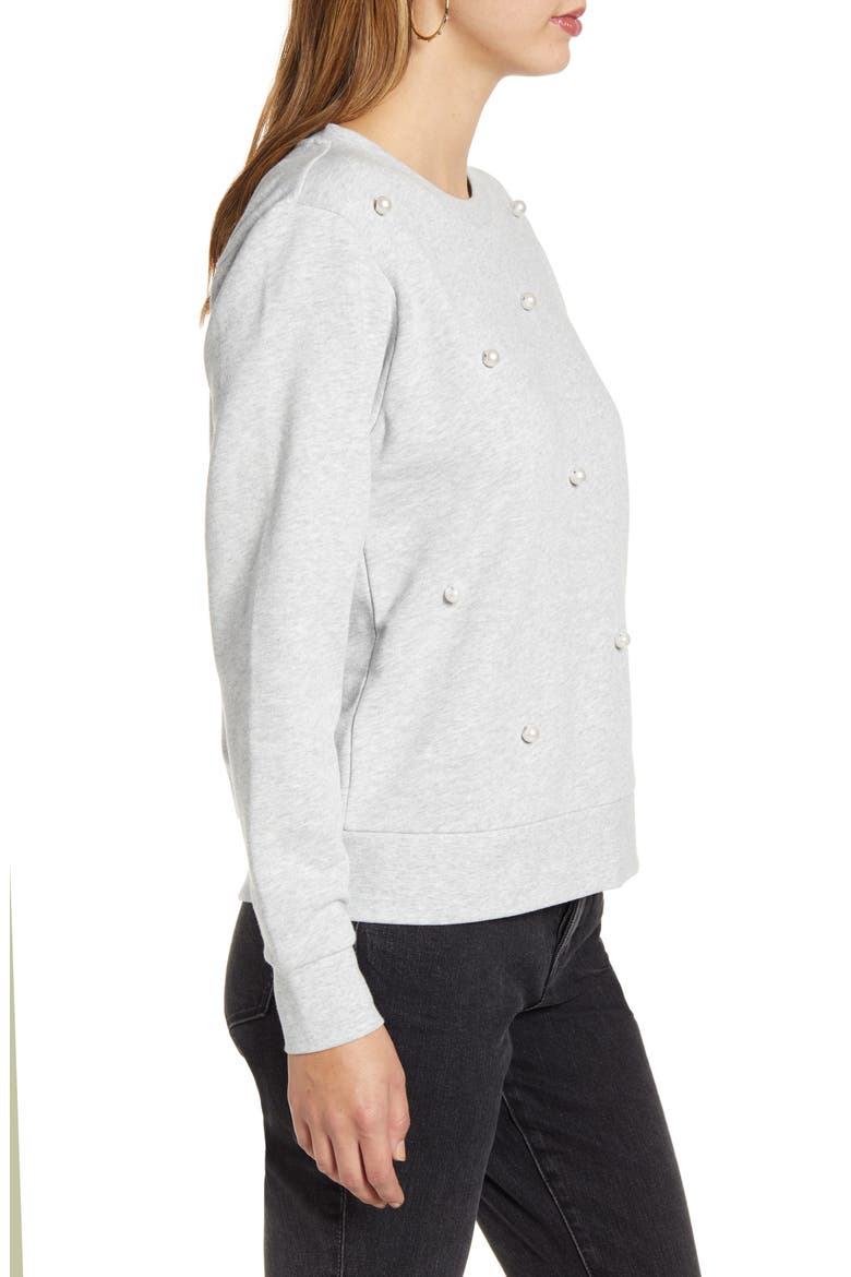 Embellished Sweatshirt, Alternate, color, GREY LIGHT HEATHER