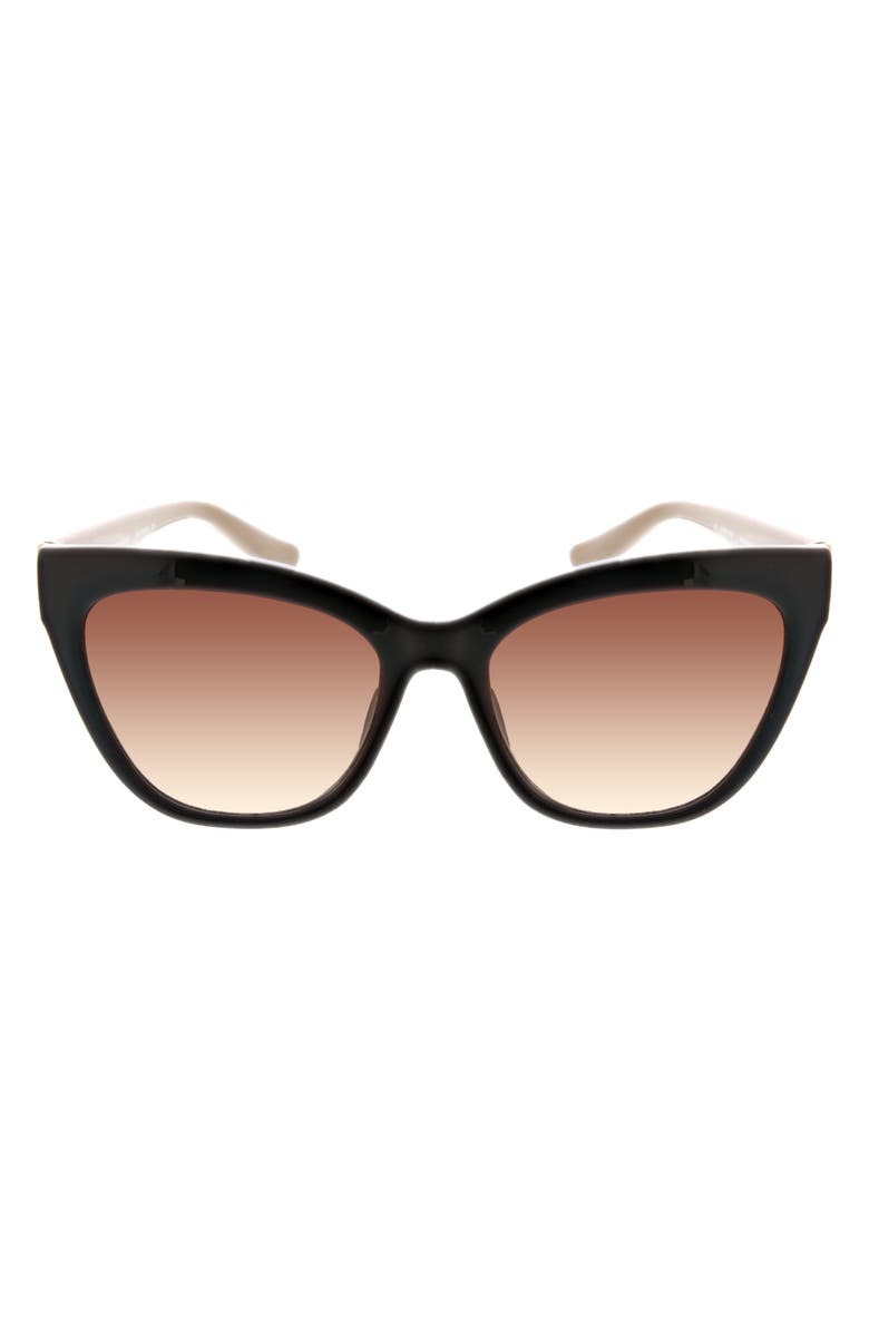 Oscar de la Renta 55mm Glam Cat Eye Sunglasses, Main, color, Black/Smokey Brown Gradient