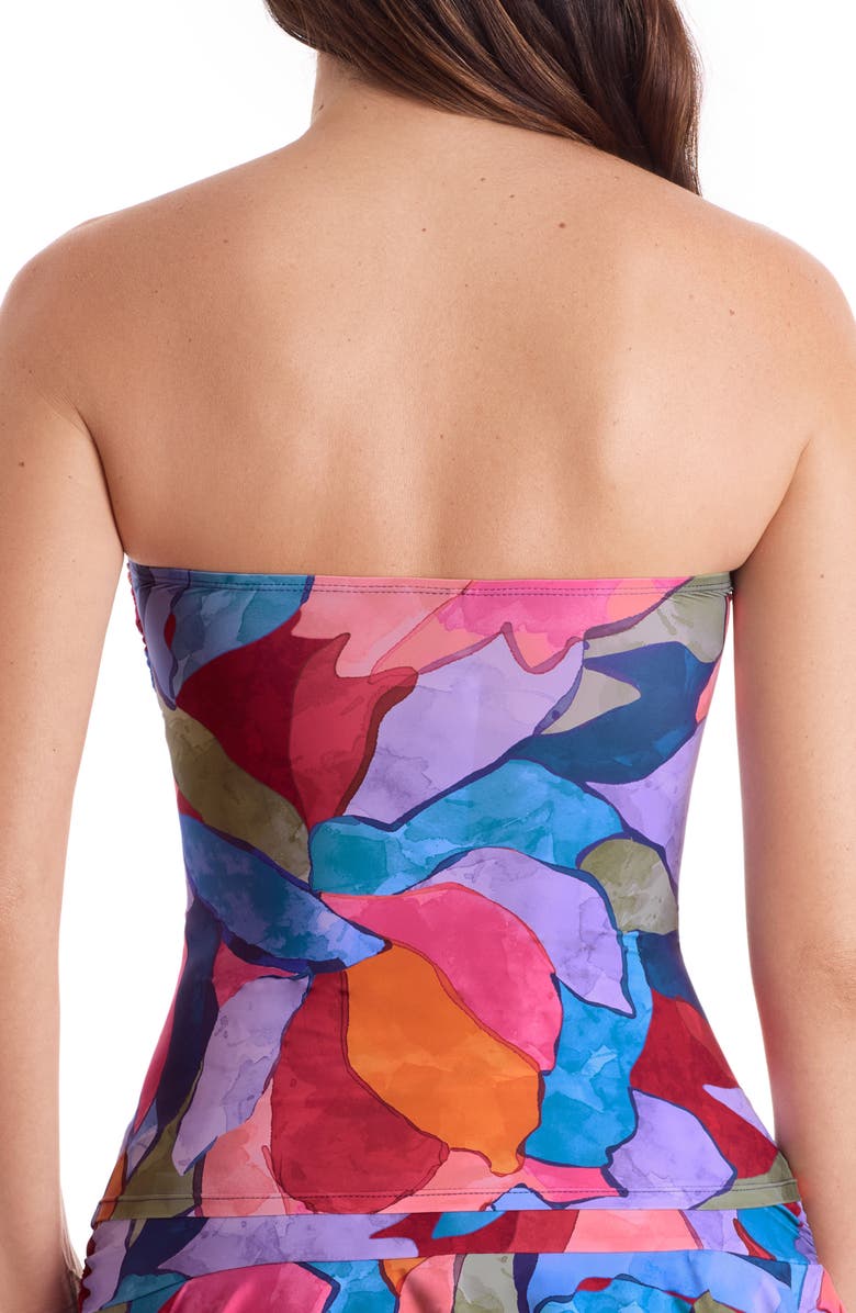 Mimi Flamingo Aria Bandini Strapless Tankini Top, Alternate, color, Eden
