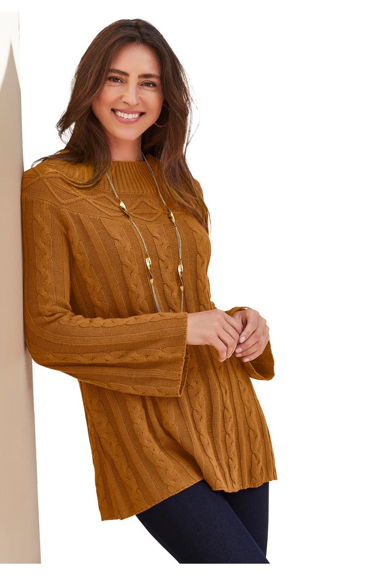 Cable Sweater Tunic, Main, color, CLOVE