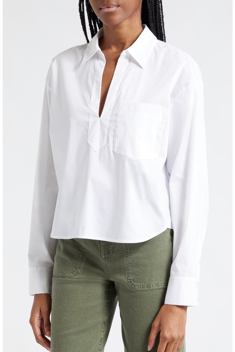Khai Stretch Cotton Woven Top, Alternate, color, WHITE
