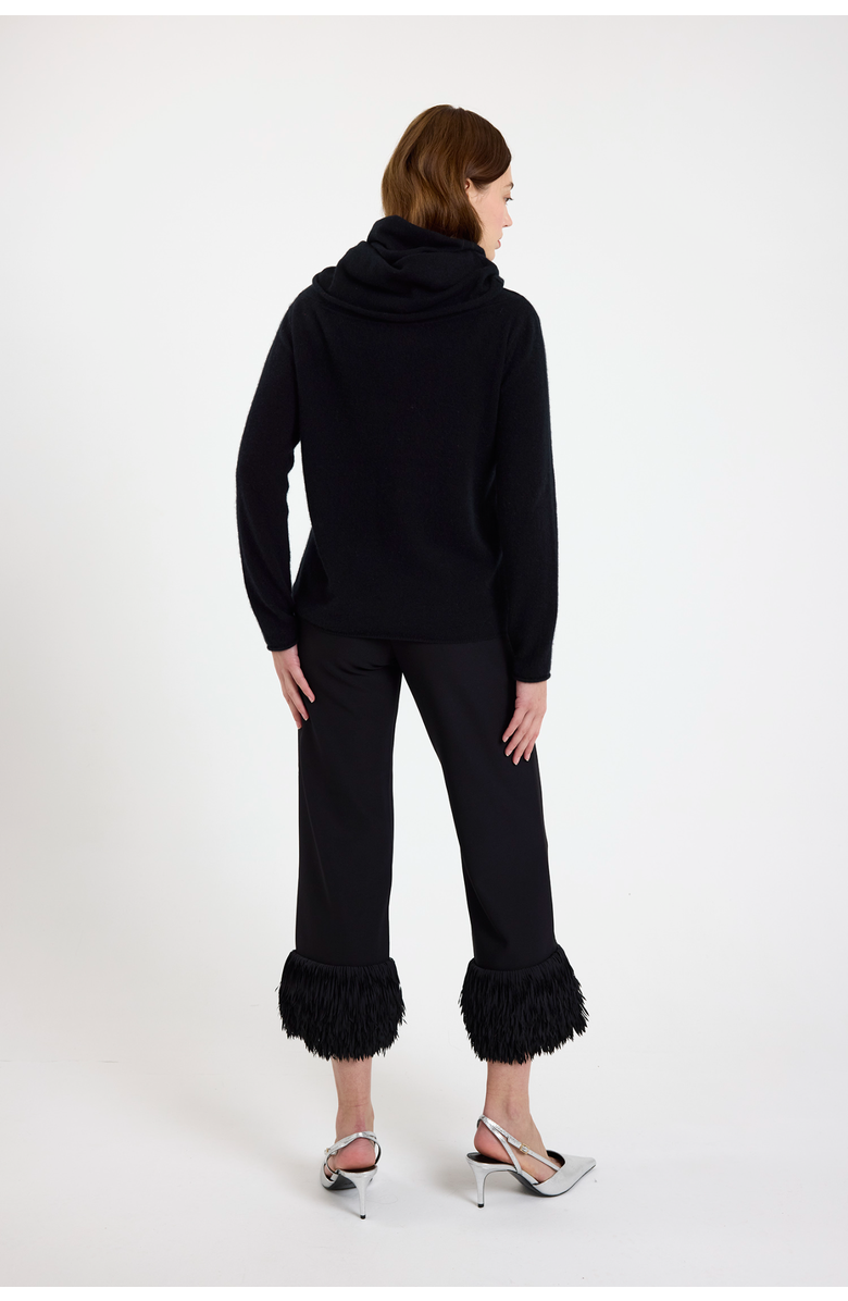 Brodie Pure Cashmere Hannah Hooded Cowl 100% Cashmere Sweater, Alternate, color, Black