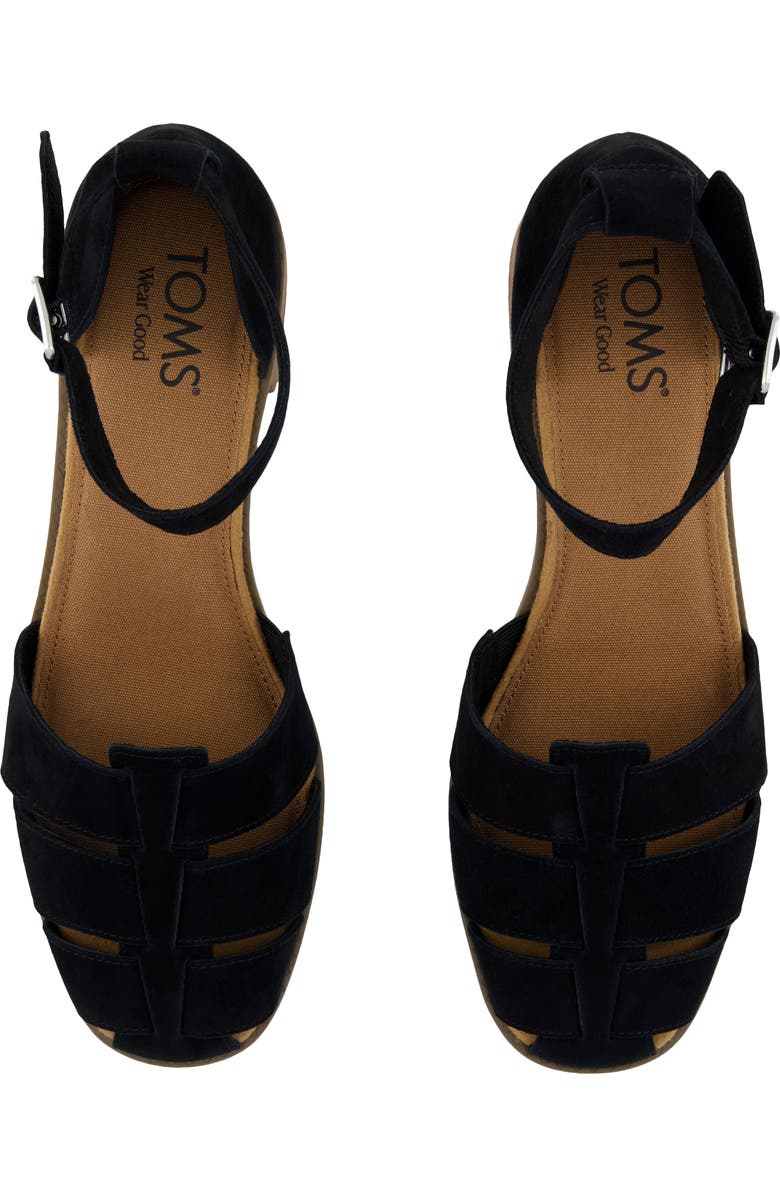 TOMS Jaclyn Ankle Strap Fisherman Sandal, Alternate, color, Black