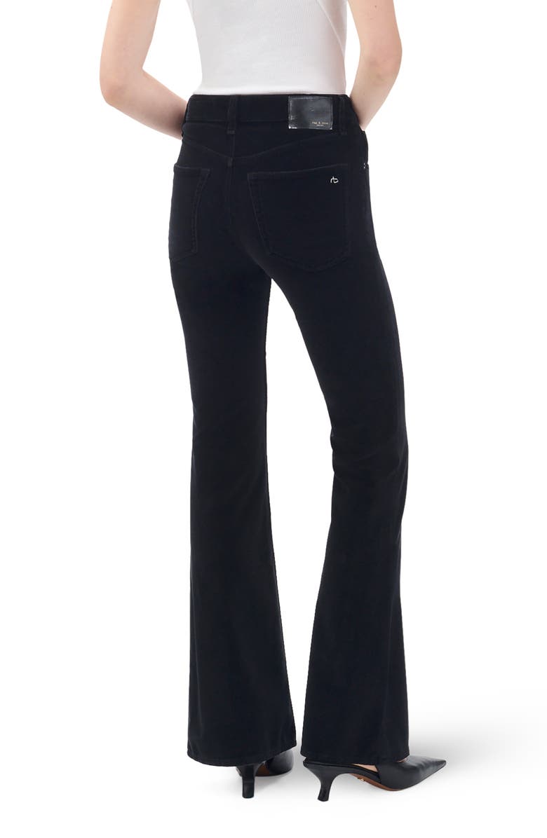 rag & bone/JEAN Flexi Velvet Dahlia Mid Rise Flare Jeans, Alternate, color, Black Velvet