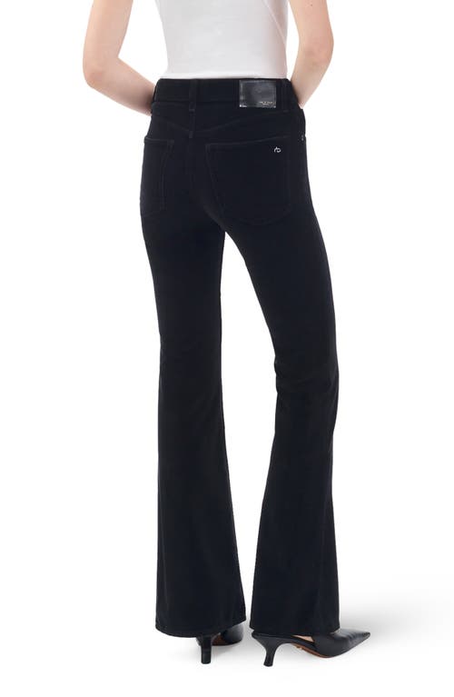 Rag & Bone /jean Flexi Velvet Dahlia Mid Rise Flare Jeans In Black