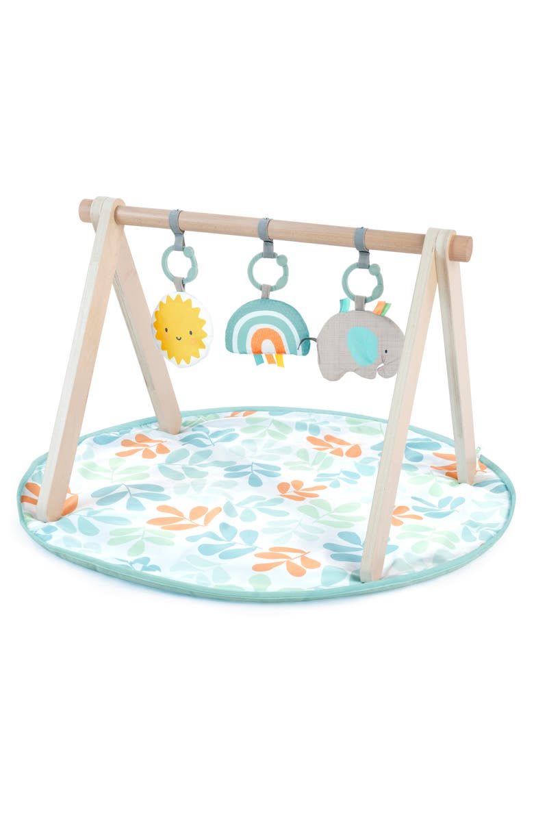 INGENUITY Sun Valley Wooden Toy Arch & Baby Play Mat, Main, color, Baby Blue