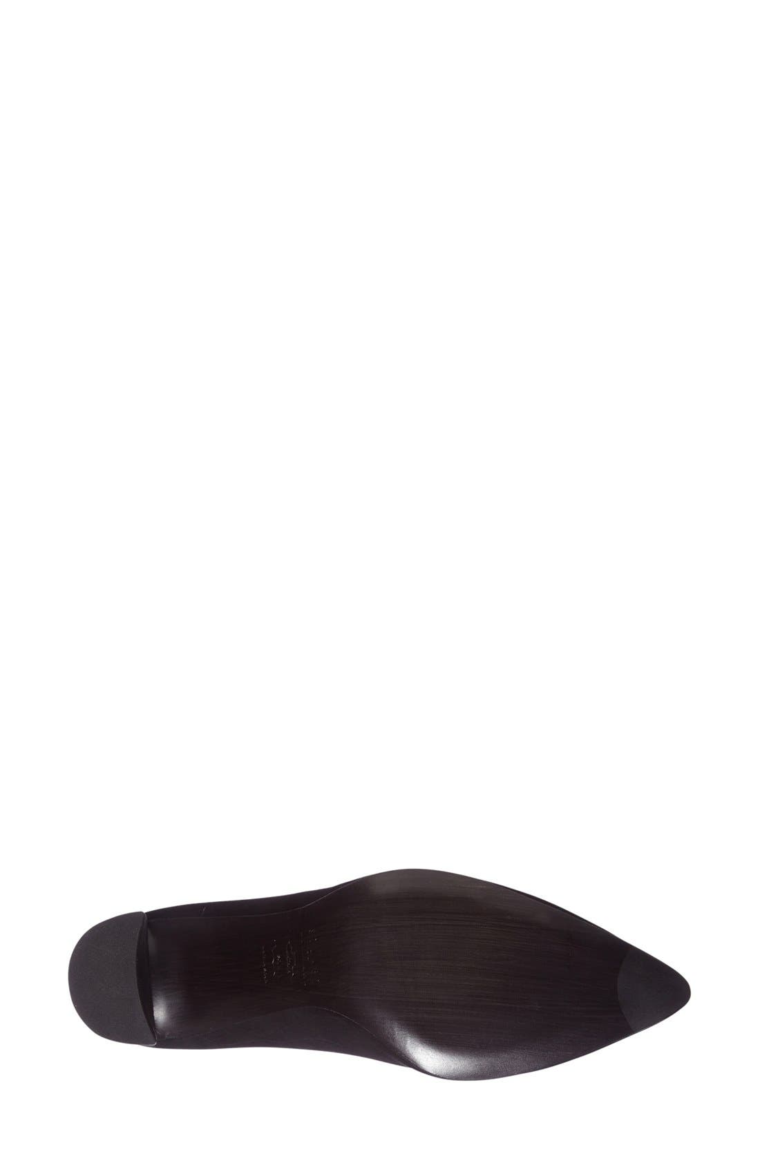 'Logopower' Pointy Toe Pump, Alternate, color, BLACK SUEDE