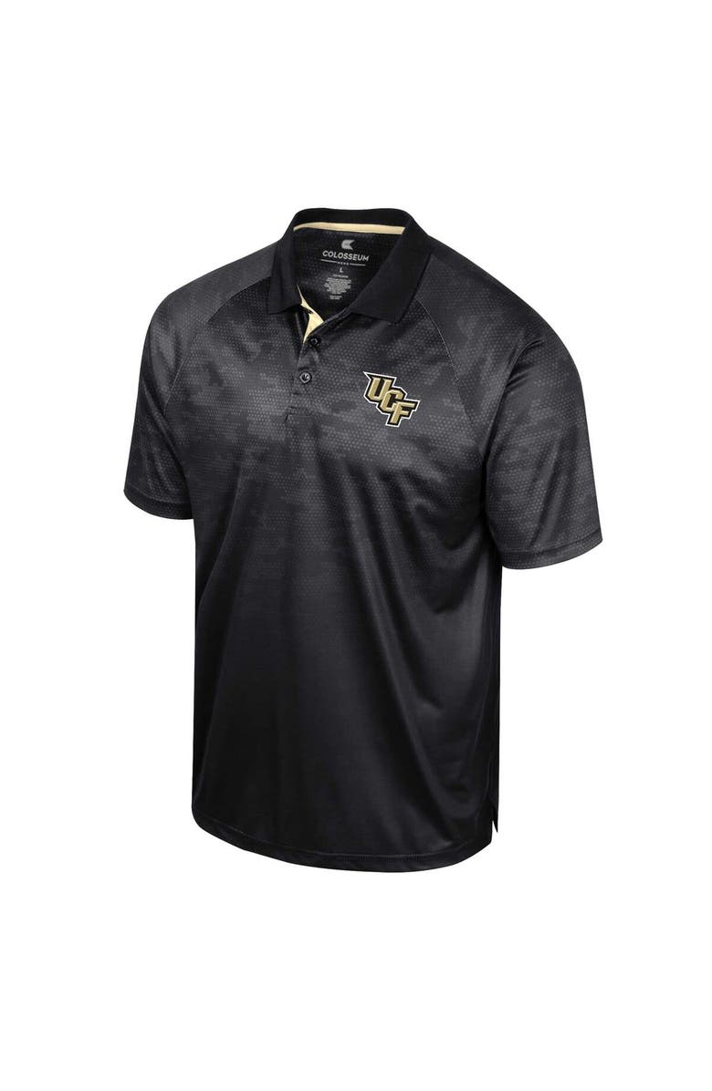 COLOSSEUM Men's Colosseum Black UCF Knights Honeycomb Raglan Polo, Alternate, color, 