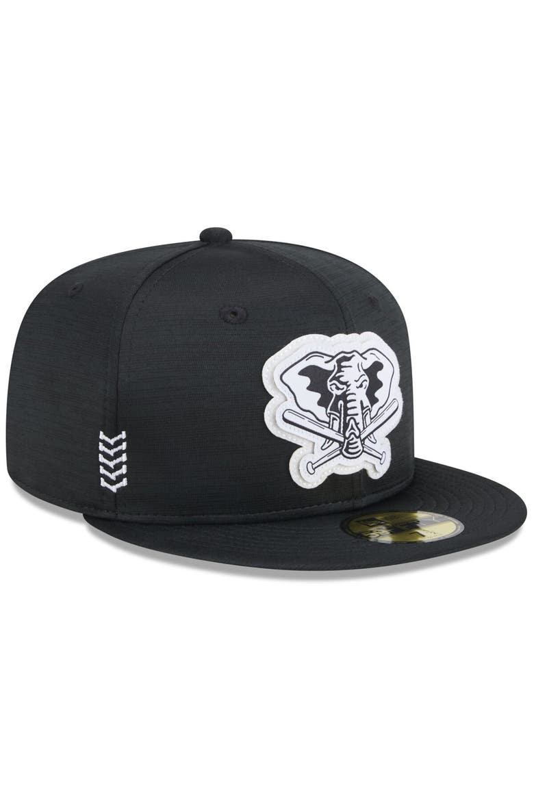 Men's New Era  Black Oakland Athletics 2024 Clubhouse 59FIFTY Fitted Hat, Alternate, color, Black
