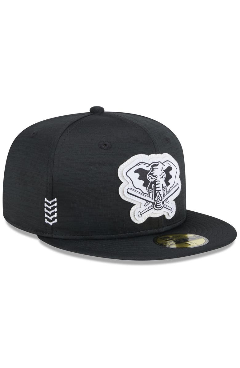New Era Men's New Era  Black Oakland Athletics 2024 Clubhouse 59FIFTY Fitted Hat, Alternate, color, 