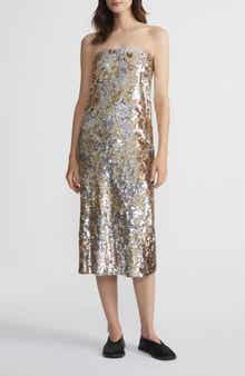 Lafayette 148 New York Sequin Strapless Cocktail Dress