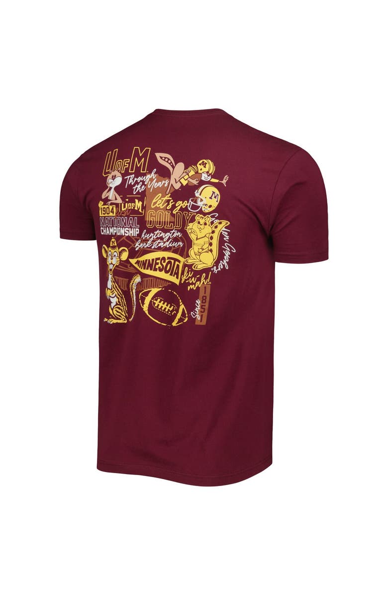IMAGE ONE Men's Maroon Minnesota Golden Gophers Vintage Through the Years Two-Hit T-Shirt, Alternate, color,