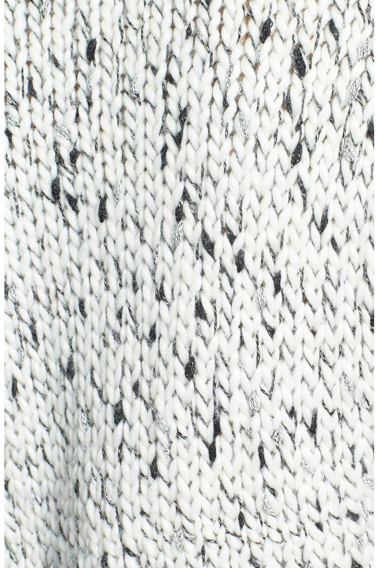 Zip Detail Mix Knit Sweater, Alternate, color, WHITE MULTI COMBO