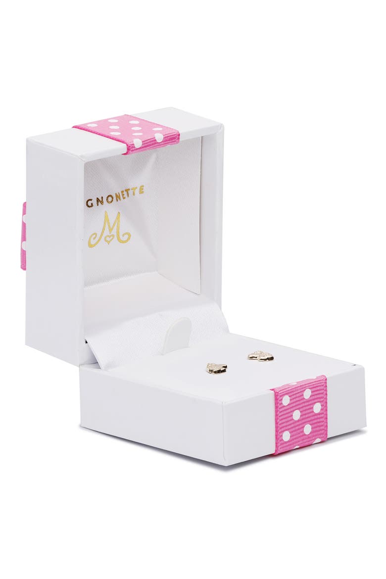 14K Gold & Cubic Zirconia Unicorn Stud Earrings, Alternate, color, GOLD