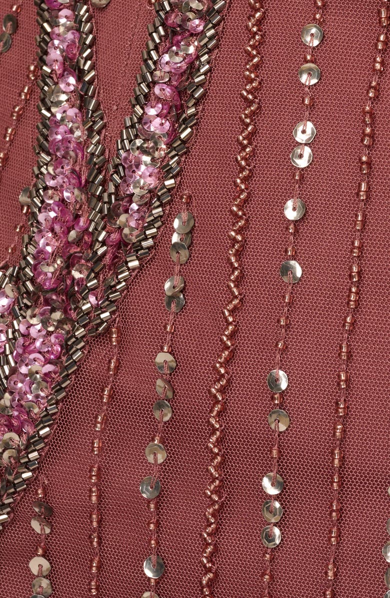 Adrianna Papell Sequin Beaded Mesh Cocktail Dress, Alternate, color, 