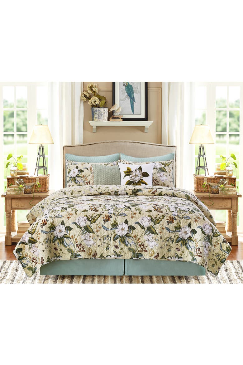 Garden Magnolia Flower HD Printed Accent Throw Pillow 18" x 18", Alternate, color, White