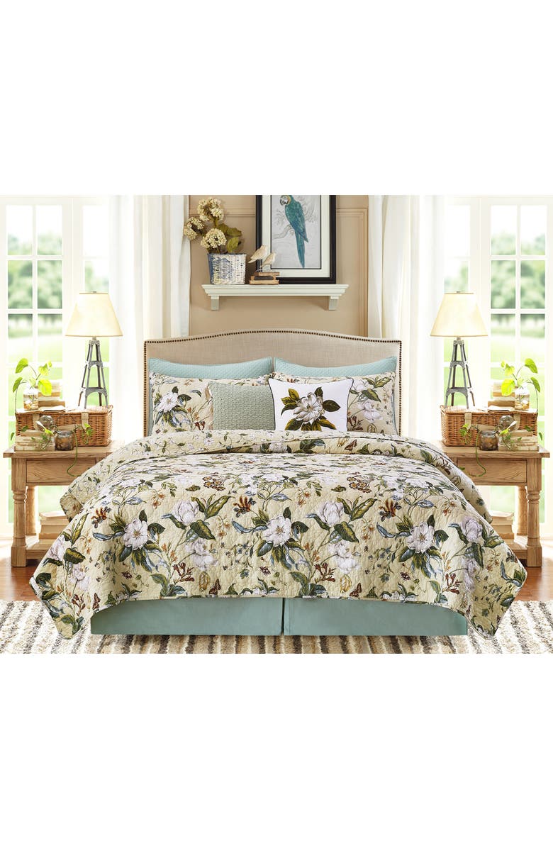 C&F Home Garden Magnolia Graphic Print Throw Pillow, 18" x 18", Alternate, color, White